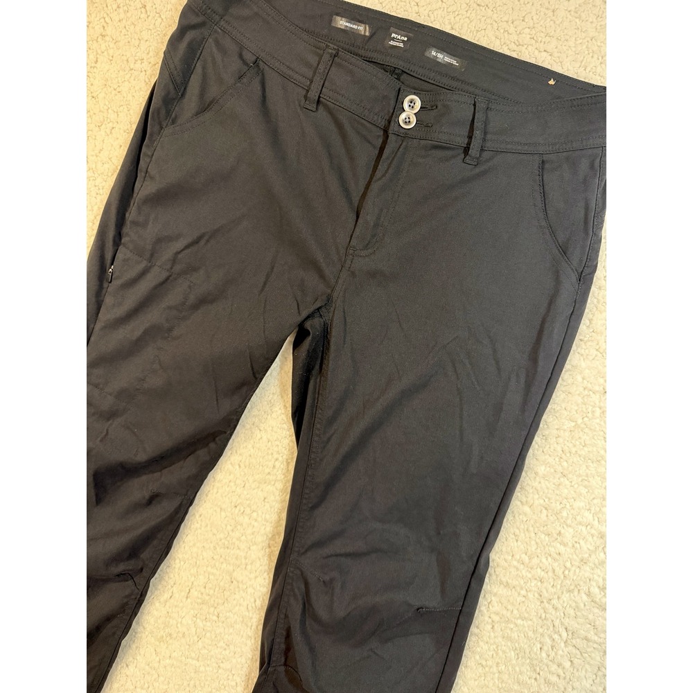 Prana Halle Size 14 Short Hiking Pants Black Roll Up Convertible Outdoor Trail - Picture 1 of 11